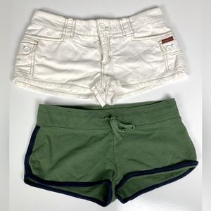 Roxy shorts and Forever 21 lot of shorts, size 3 and Med (see measurements